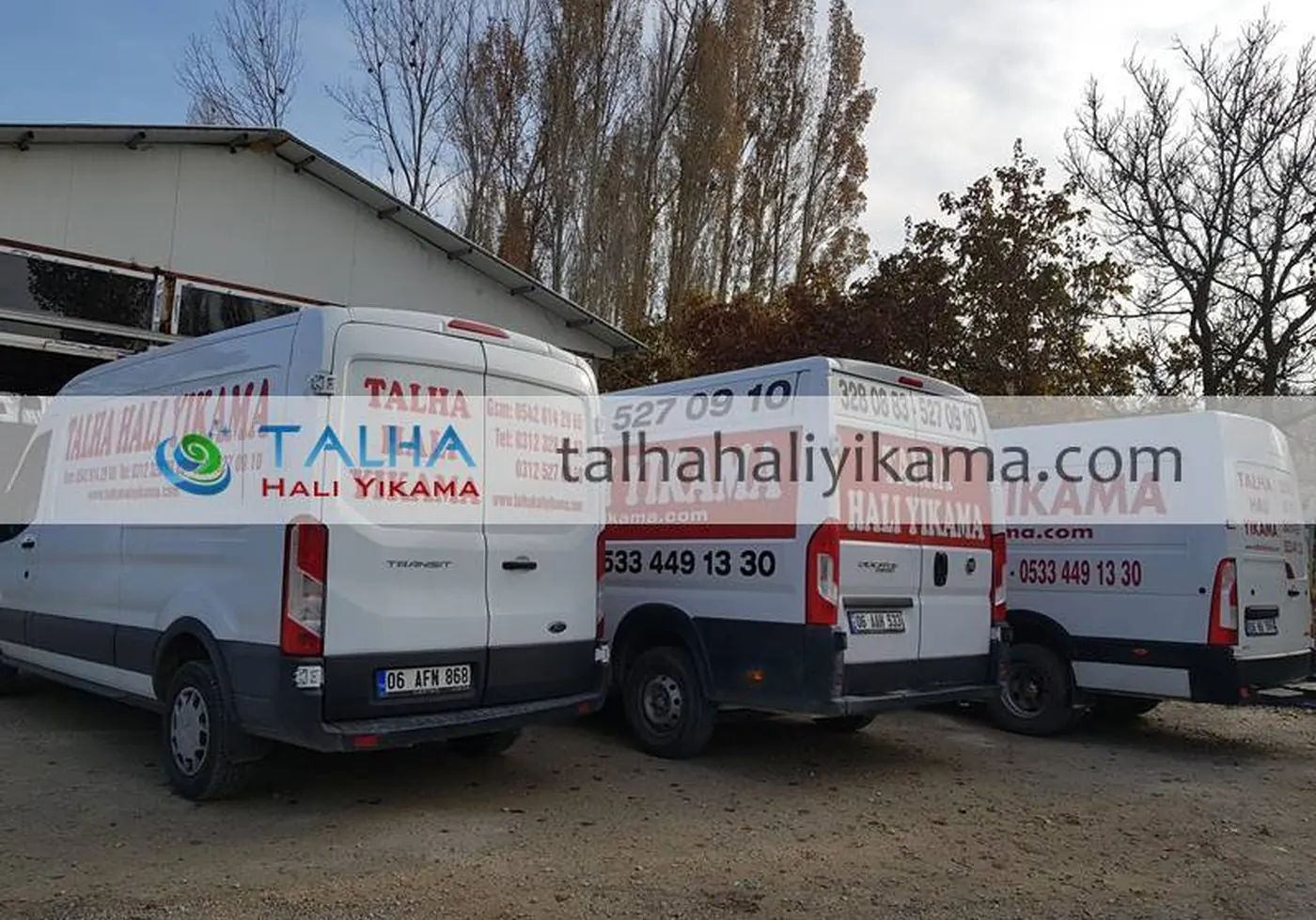 Talha Halı Yıkama fabrikası ve servis araçları